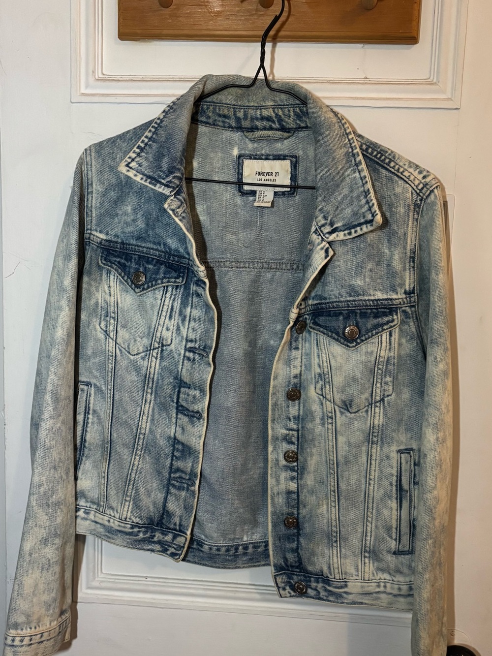 Forever 21 Light Wash Blue Denim Trucker Jacket